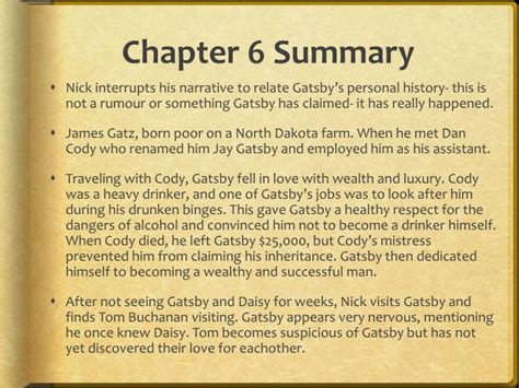 Summary Of Chapter 6 Great Gatsby