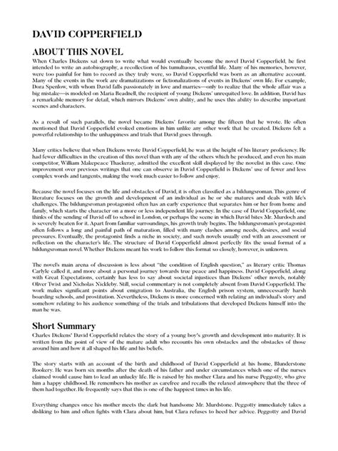 Summary Of David Copperfield Pdf