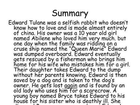 Summary Of Edward Tulane