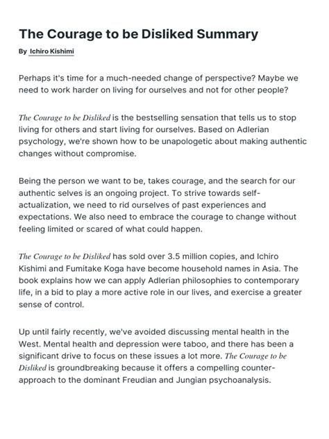 Summary Of Speaking Of Courage