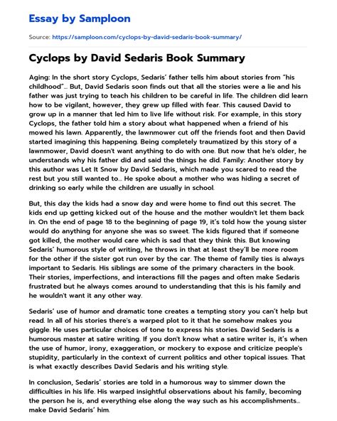 Summary Of The Cyclops From The Odyssey