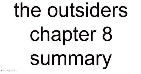 Summary Of The Outsiders Chapter 10