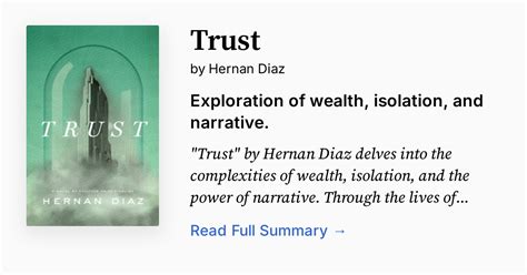 Summary Of Trust By Hernan Diaz