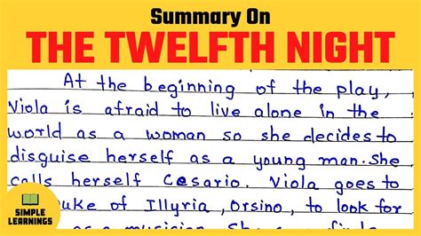 Summary Of Twelfth Night