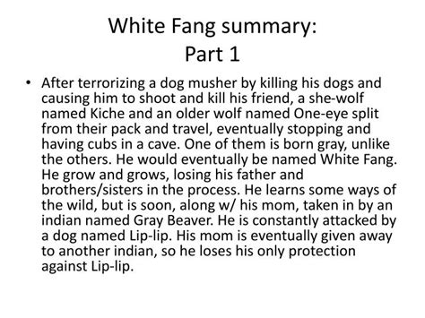 Summary Of White Fang