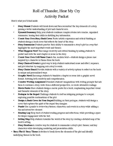 Summary Roll Of Thunder Hear My Cry