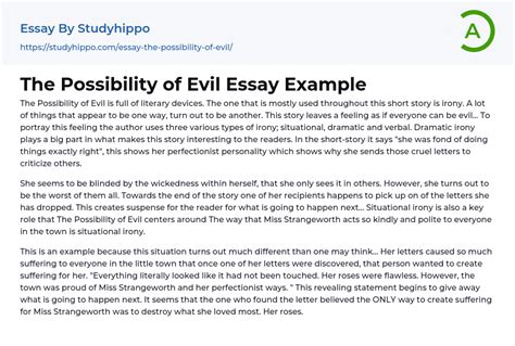 Summary The Possibility Of Evil