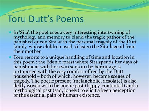 Read Summary And Analysis Of Sita Poem By Toru Dutt 