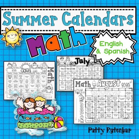 Summer Math Calendars For 4th Grade