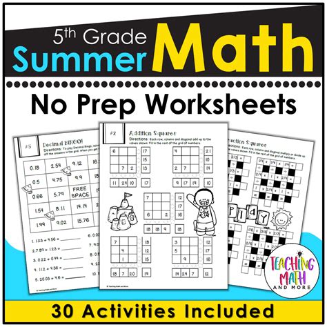 Summer Math For 5th Graders   Summer Math End Of Year Review 1st Graders - Summer Math For 5th Graders