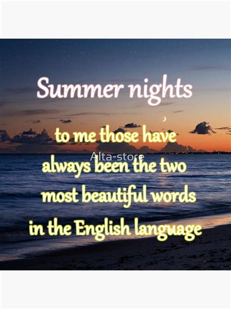 Summer Nights Words