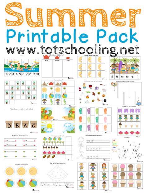 Summer Preschool Fun Pack Free Summer Theme Worksheets Summer Preschool Worksheets - Summer Preschool Worksheets