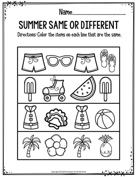 Summer Preschool Worksheets   Free Summer Worksheets For Preschool Preschool Play And - Summer Preschool Worksheets