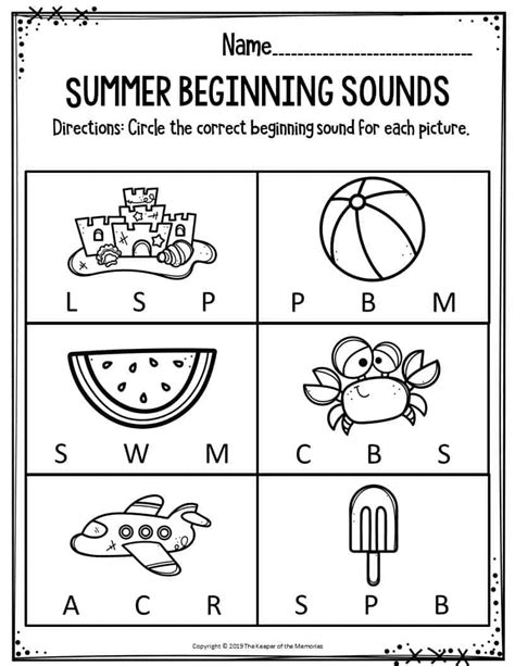 Summer Printable Preschool Worksheets The Keeper Of The Preschool Summer Worksheets - Preschool Summer Worksheets