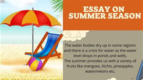 Summer Season Essay In English For Classes 1 Short Paragraph On Summer Vacation - Short Paragraph On Summer Vacation