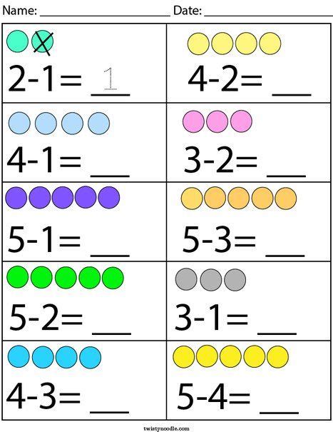 Summer Subtraction Within 5 Worksheet Preschool And Subtraction Worksheets For Preschool - Subtraction Worksheets For Preschool