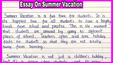 Summer Vacation Essay For Students In English Schools Short Paragraph On Summer Vacation - Short Paragraph On Summer Vacation