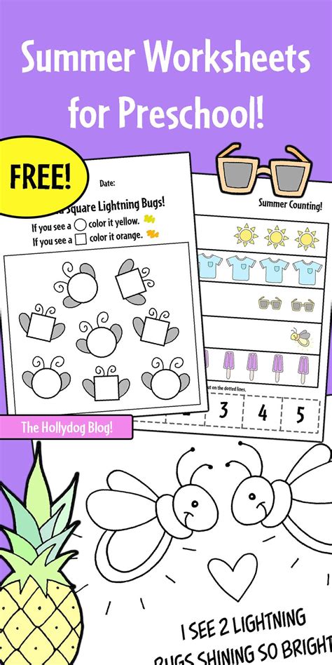Summer Worksheets For Preschool The Hollydog Blog Summer Preschool Worksheets - Summer Preschool Worksheets