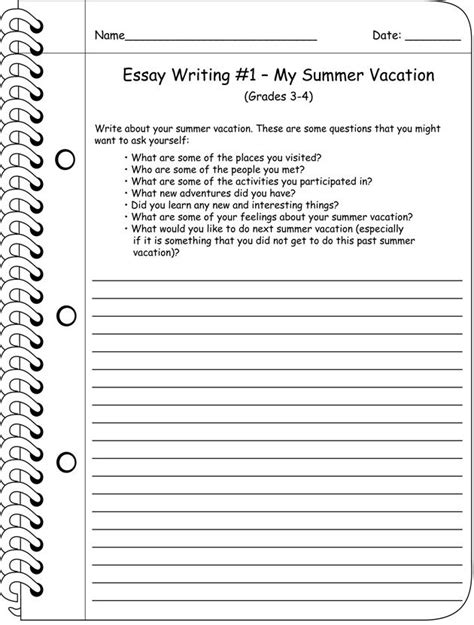 Summer Worksheets Student Writing Worksheet 6th Grade - Student Writing Worksheet 6th Grade