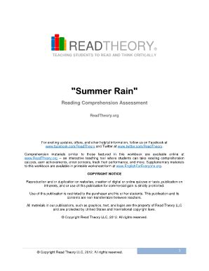 Read Online Summer Rain Comprehension Assessment Answer Key 