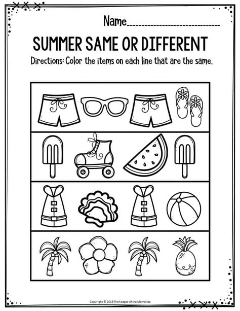 Summertime Worksheets For Preschool   Summer Preschool Fun Pack Free Summer Theme Worksheets - Summertime Worksheets For Preschool