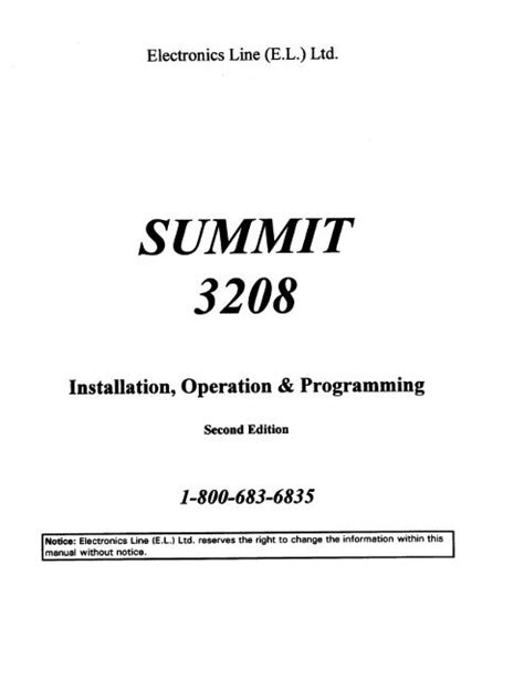 Summit 3208 Installation Manual