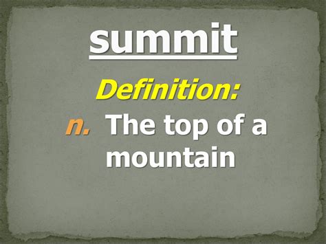 summit definition