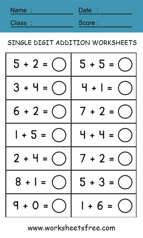 Sums Of 10 Or Less Worksheets K5 Learning Addition Facts To 10 - Addition Facts To 10