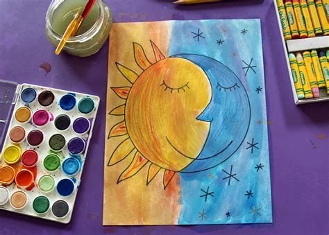 Sun And Moon Watercolor Project Make And Takes Art Lessons Pattern Sun And Moons - Art Lessons Pattern Sun And Moons