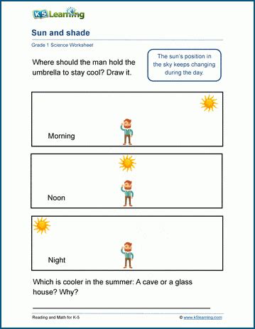 Sun And Shade Worksheet K5 Learning Sun Worksheets For First Grade - Sun Worksheets For First Grade