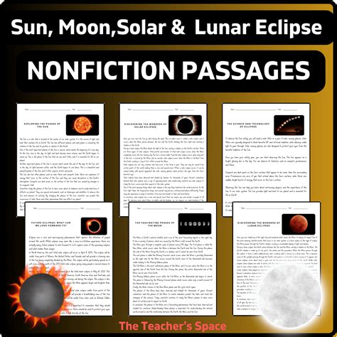 Sun Moon Phases Reading Passages Lunar Solar Eclipse Moon Phases 3rd Grade - Moon Phases 3rd Grade