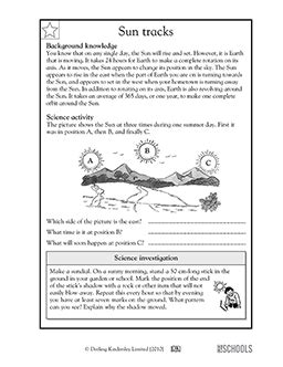 Sun Tracks 5th Grade Science Worksheet Greatschools Sun Worksheets For First Grade - Sun Worksheets For First Grade