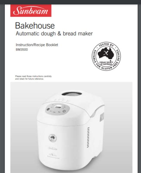 Full Download Sunbeam Bm3500S Bakehouse 
