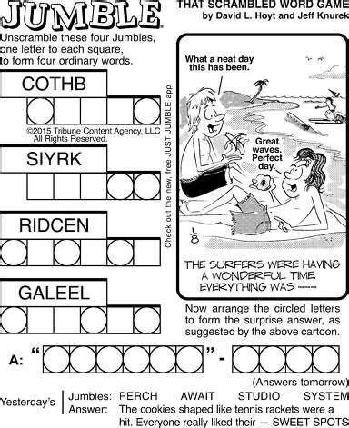 Sunday Jumble Answer