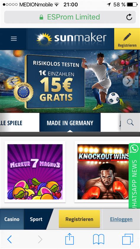 sunmaker casino app weja belgium