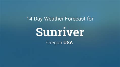 sunriver oregon forecast