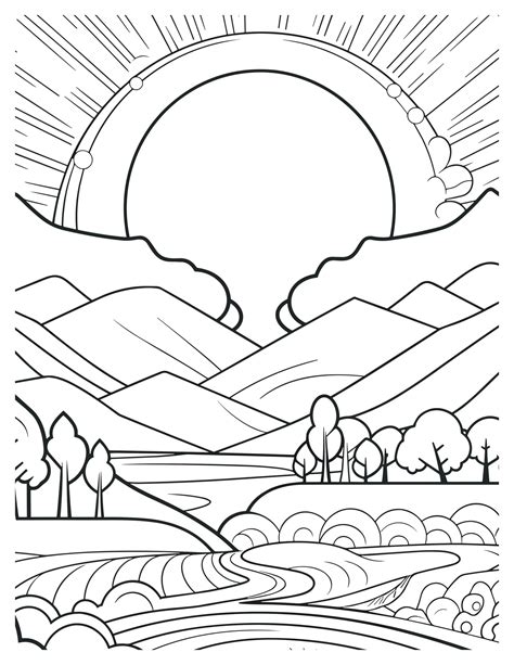 sunset coloring pages