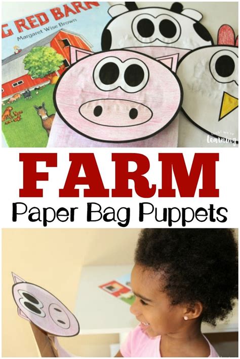 Super Cute Printable Farm Paper Bag Puppets Look Cow Paper Bag Puppet - Cow Paper Bag Puppet