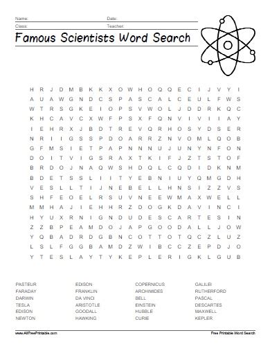 Super Scientists Word Search Worksheet For 6th 8th Super Scientist Worksheet - Super Scientist Worksheet