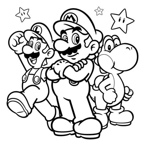 Read Online Super Nintendo Mario Libro Da Colorare Per I Bambini Mario Luigi Princess Peach Toad Yoshi Baby Luma Birdo Diddy Kong And Others 