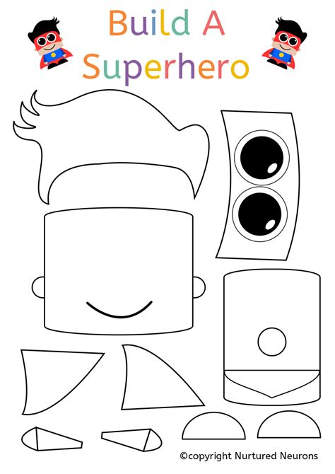 Superhero Cut And Paste Activities Printable
