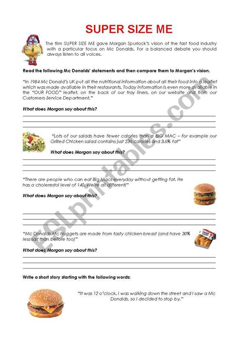 Supersize Me Worksheet Answers Super Size Me Film Worksheet Answers - Super Size Me Film Worksheet Answers