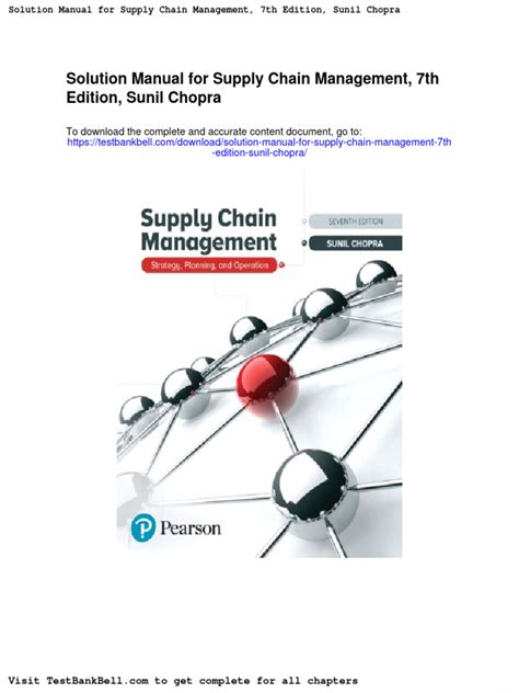 Read Online Supply Chain Management Solution Manual Sunil Chopra 