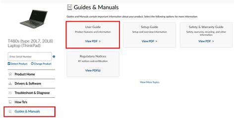 Download Support Lenovo User Guide 