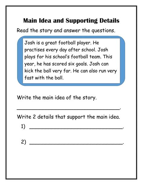 Supporting Details 4th Grade Ela Worksheets And Answer Key Details Worksheet - Key Details Worksheet