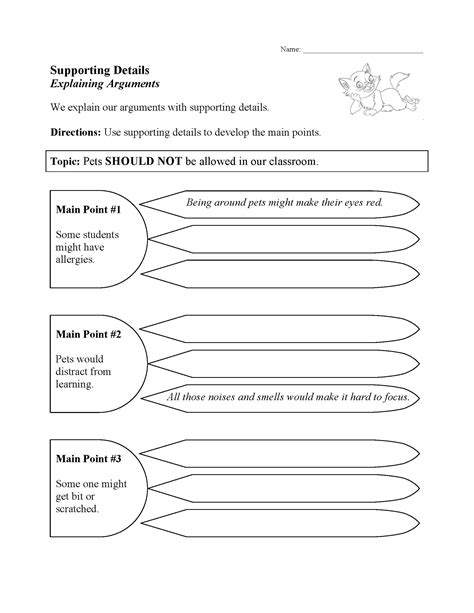 Supporting Points Of Text Worksheets Supporting Sentences Worksheet - Supporting Sentences Worksheet