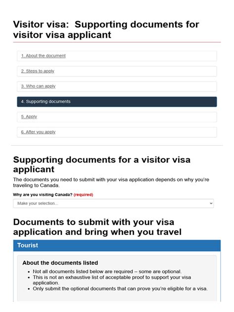 Download Supporting Documents For Visitor Visa 
