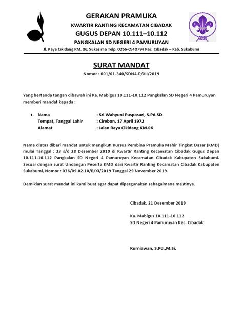 Surat Mandat Pramuka