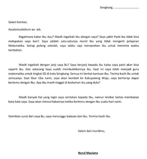 surat untuk guru