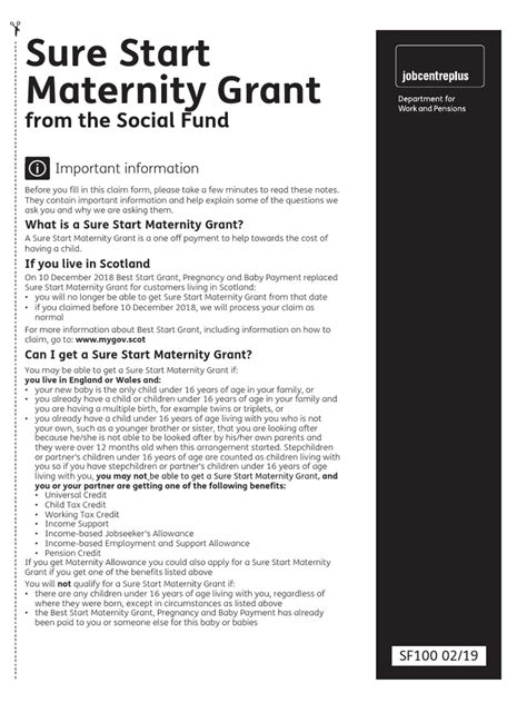 Sure Start Maternity Grant